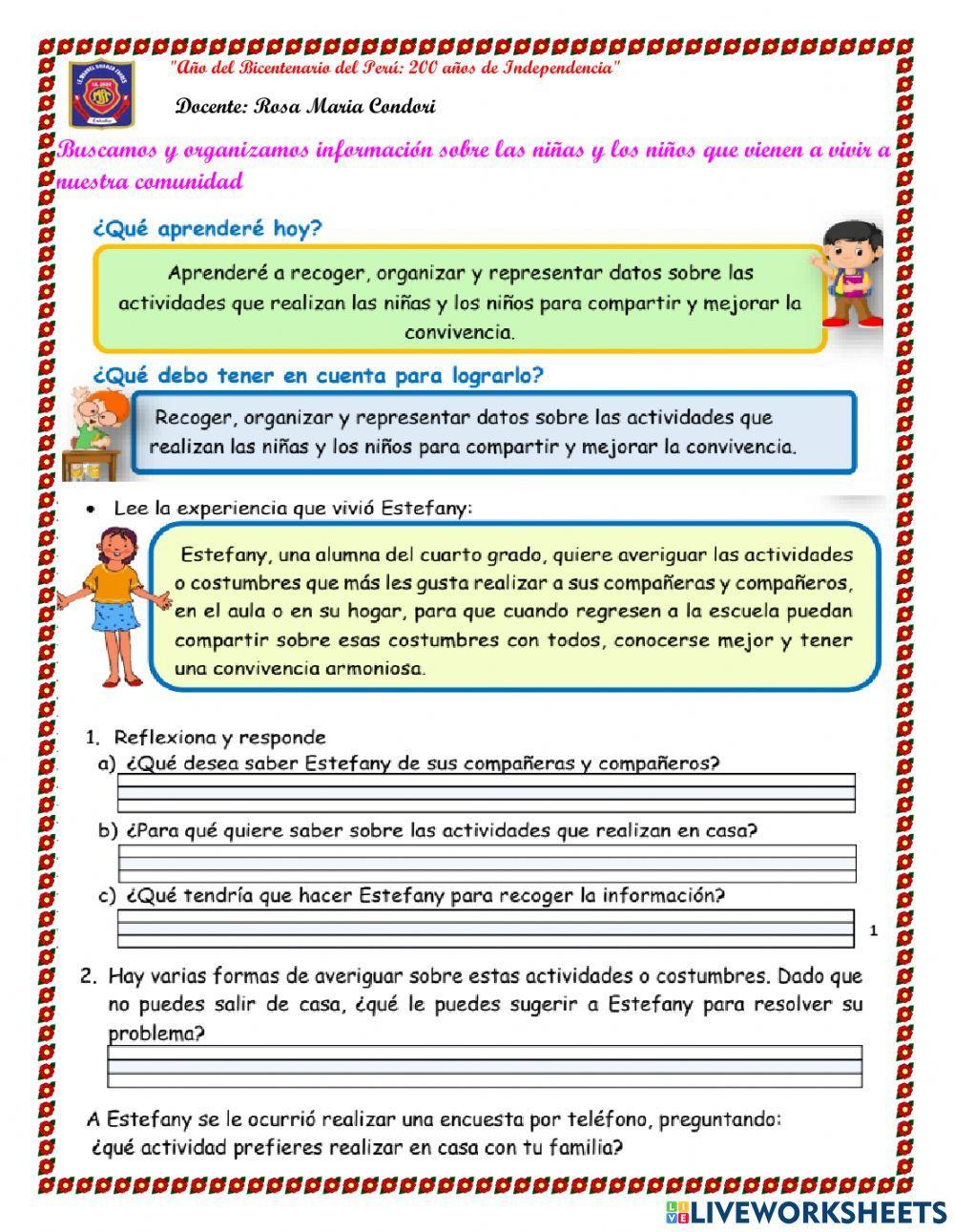 Organizar información en gráficos de Barras