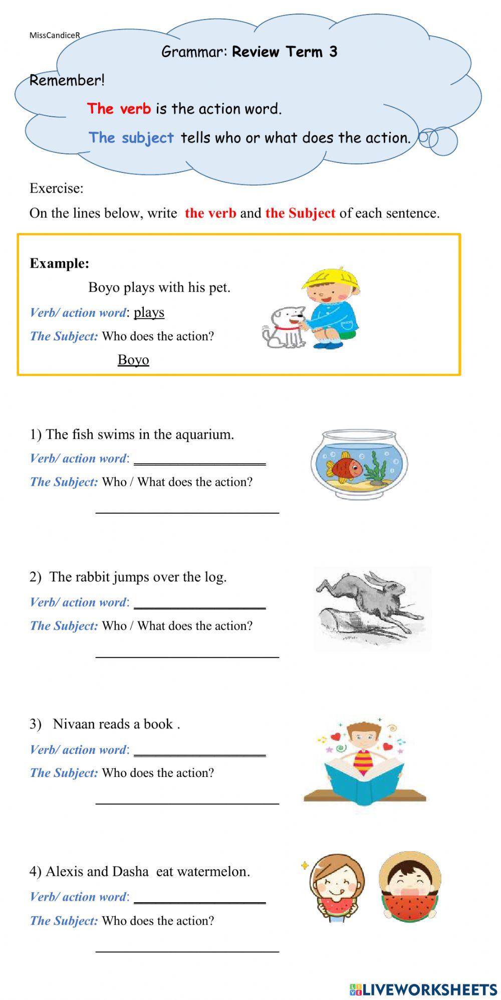 The Subject and verb