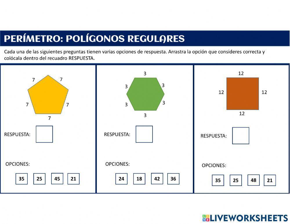 Perímetro: Polígonos regulares