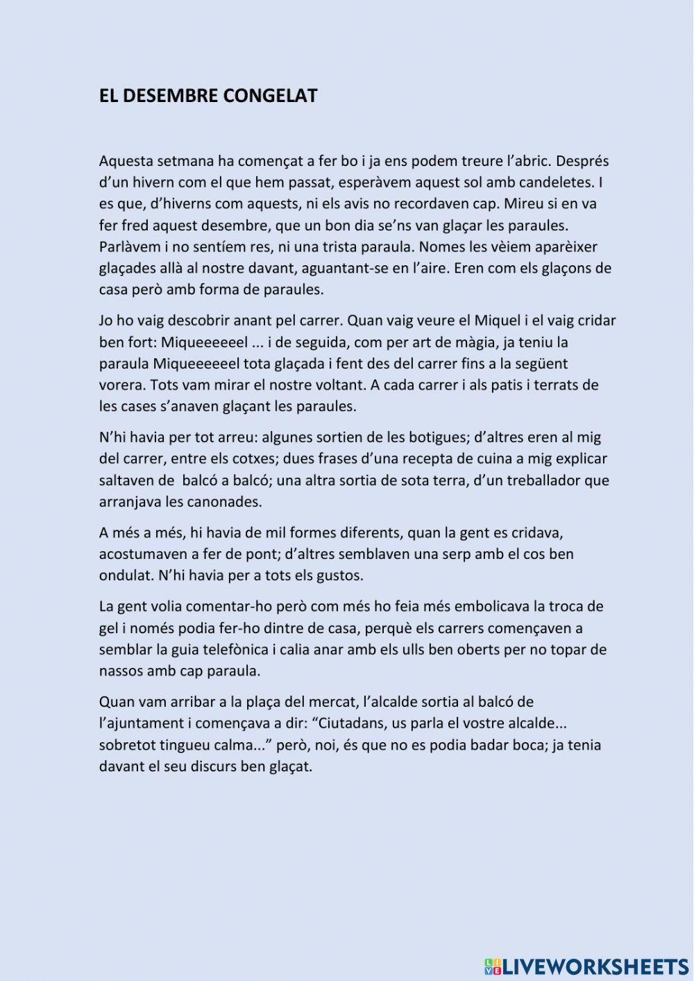 Un desembre congelat