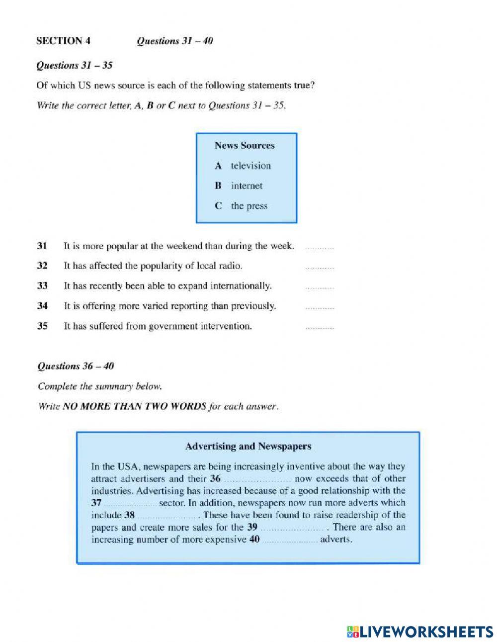 IELTS MOCK test -Academic- Listening 