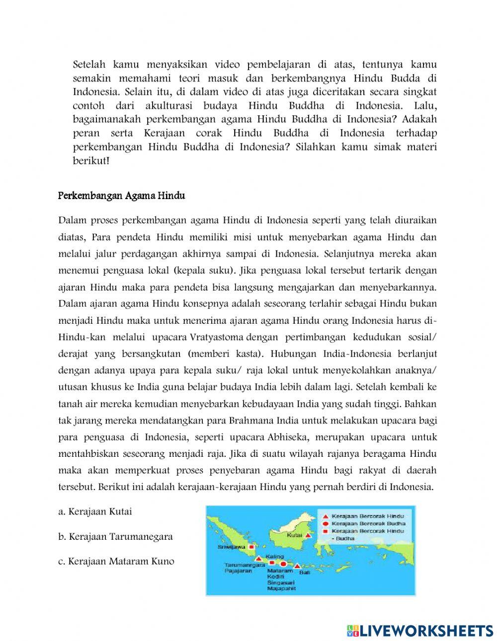 LKPD Masuknya Hindu Buddha di Indonesia