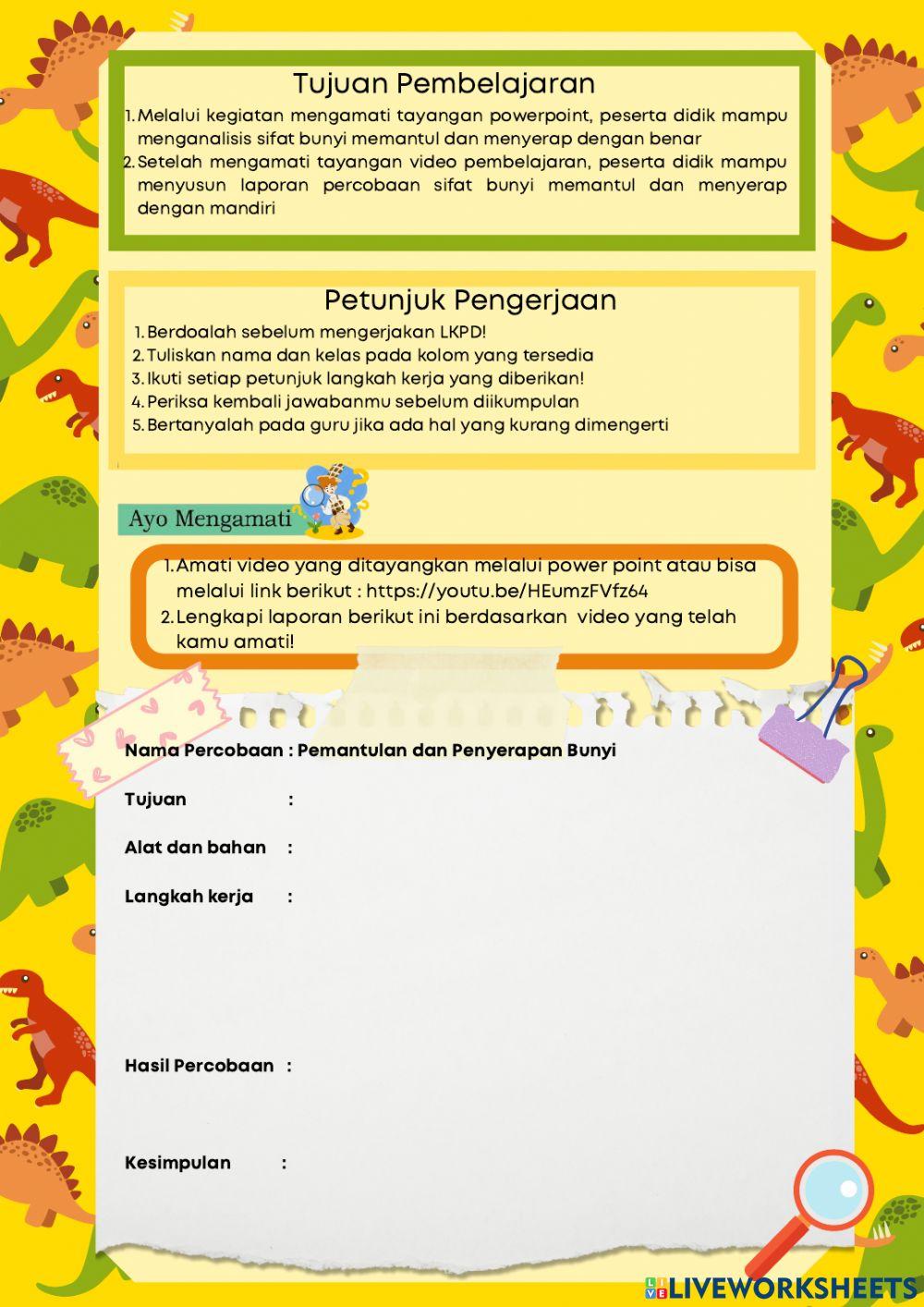 LKPD ipa pemantulan bunyi