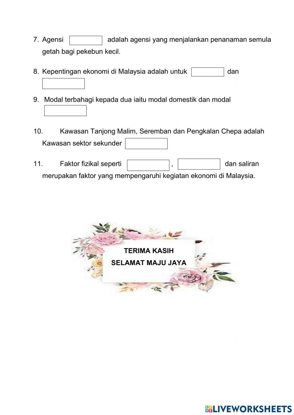 Bab 7 : kegiatan ekonomi di malaysia