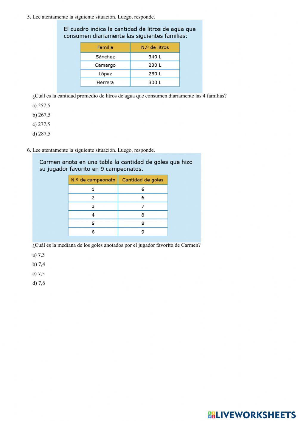 Medidas de tendencia central