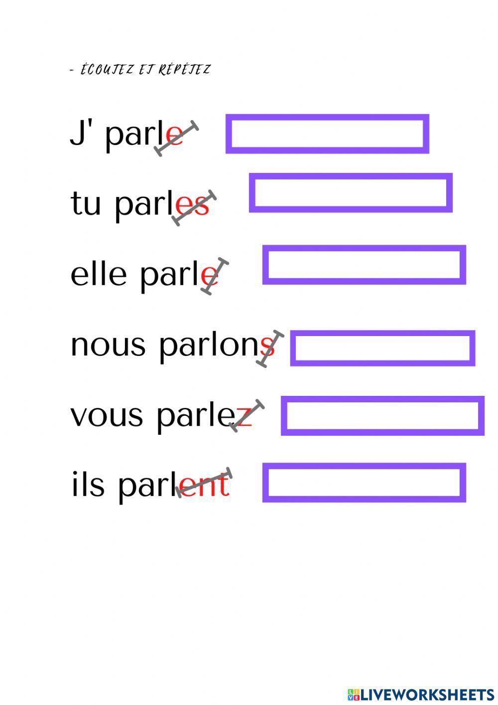 Présent de l'indicatif