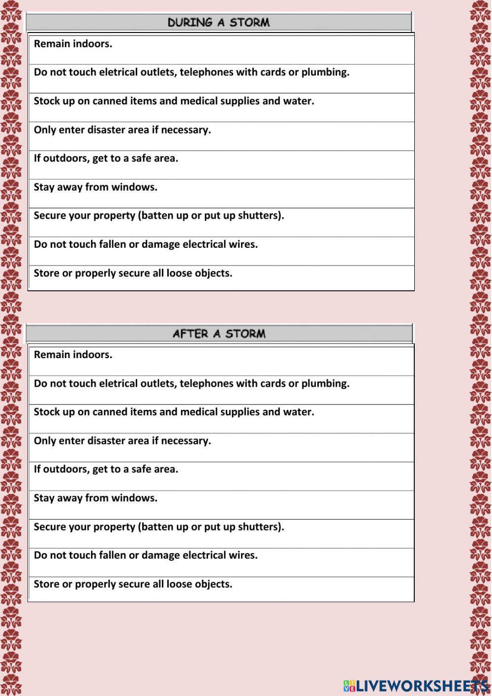 2nd BIMESTER - 5ª ACTIVITY – NATURAL DISASTERS - 3rd