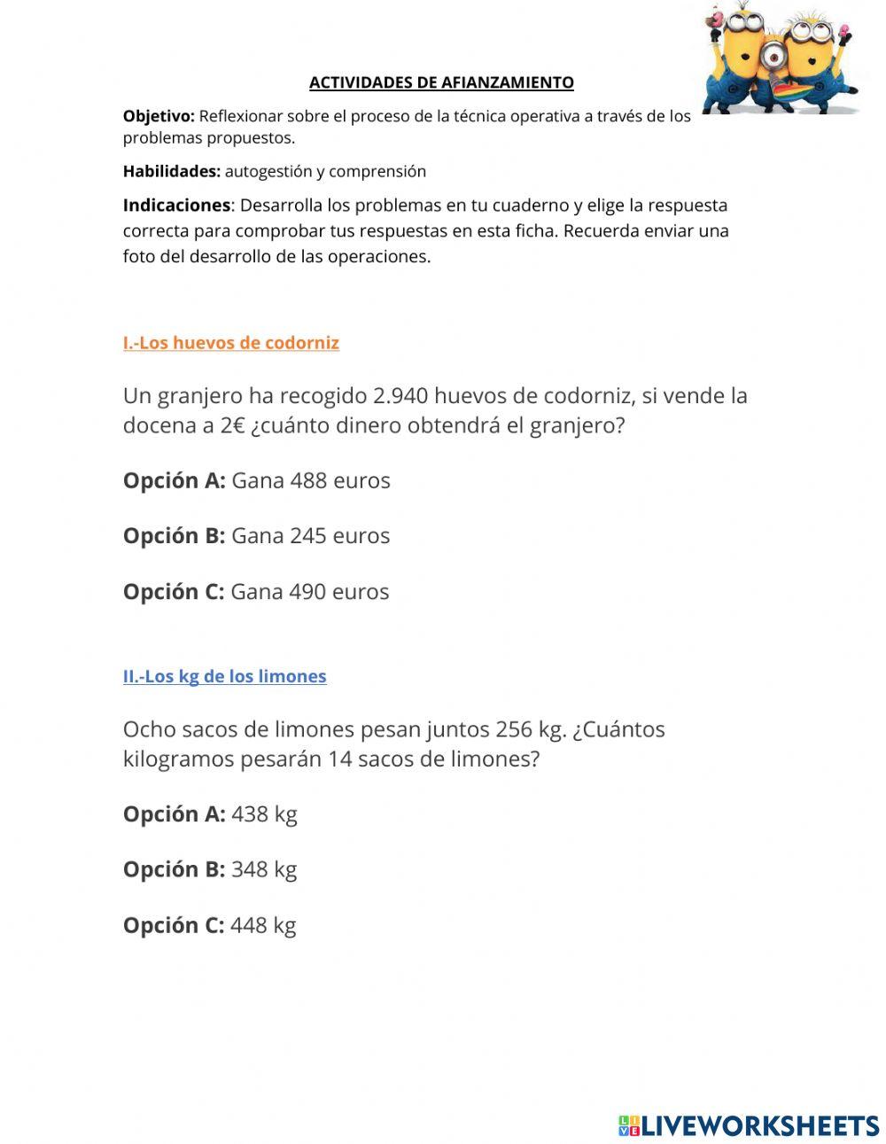 Problemas con división