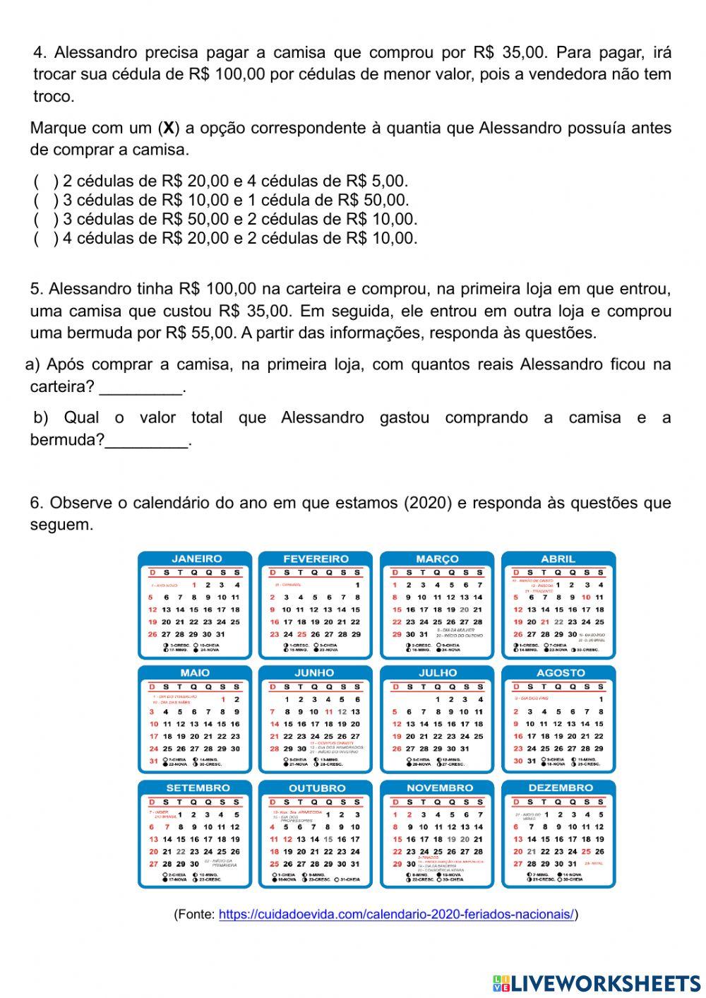 Matemática no dia dia