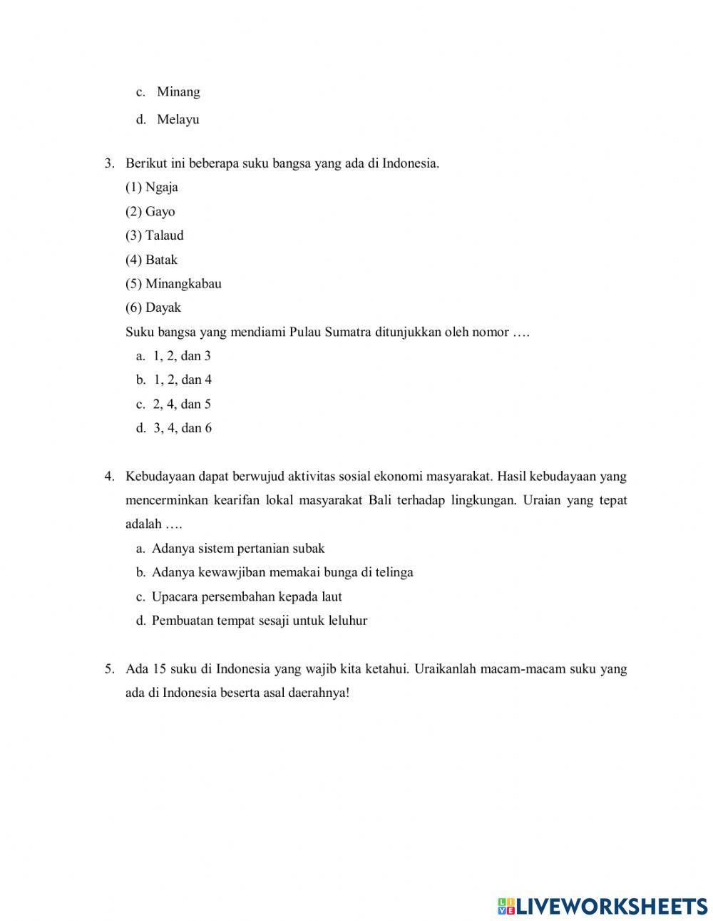 Evaluasi Soal Tema 1, Subtema 1, KB 5