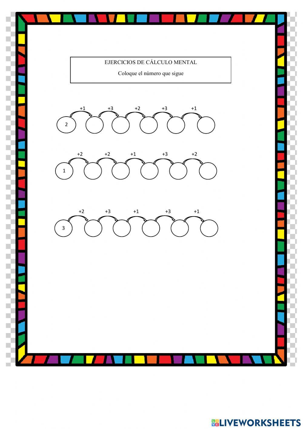 Ejercicios de cálculo mental