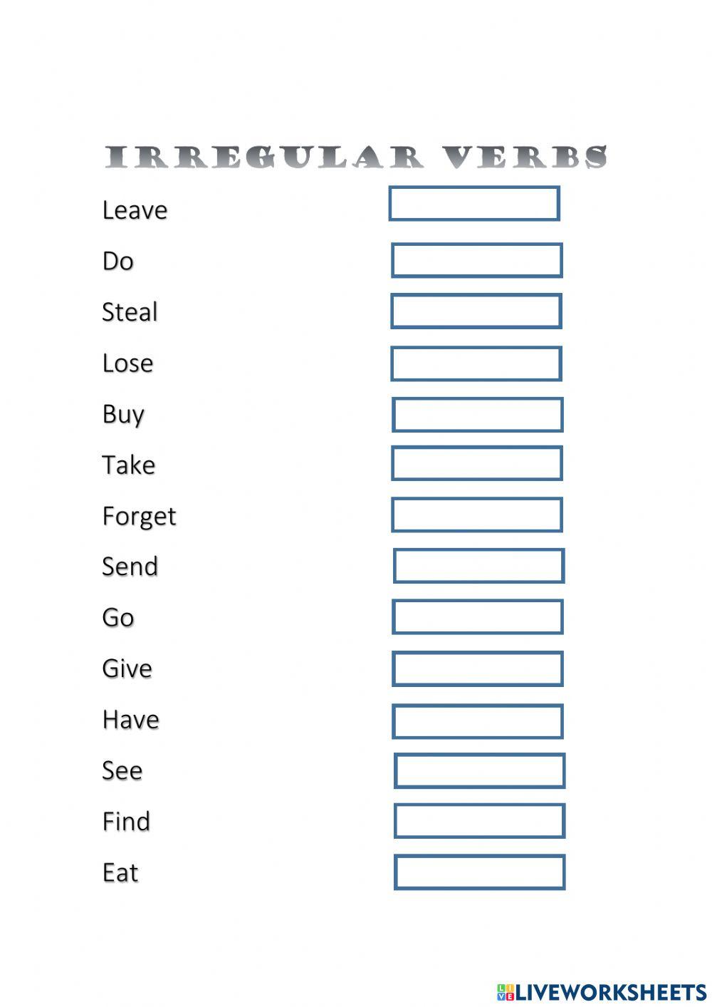 Irregular verbs UNIT4