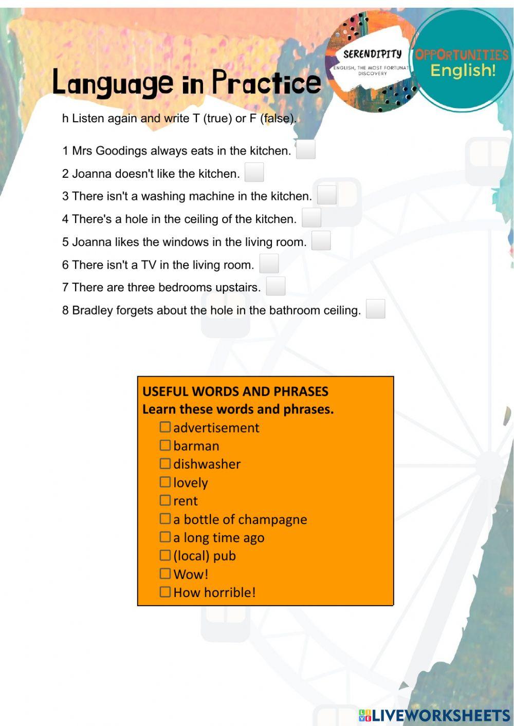 Unit 8B, elementary homework