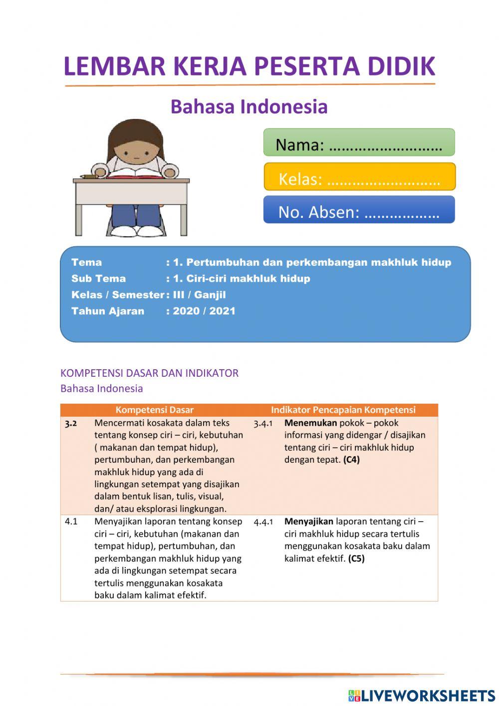 Ciri-Ciri Makhluk Hidup