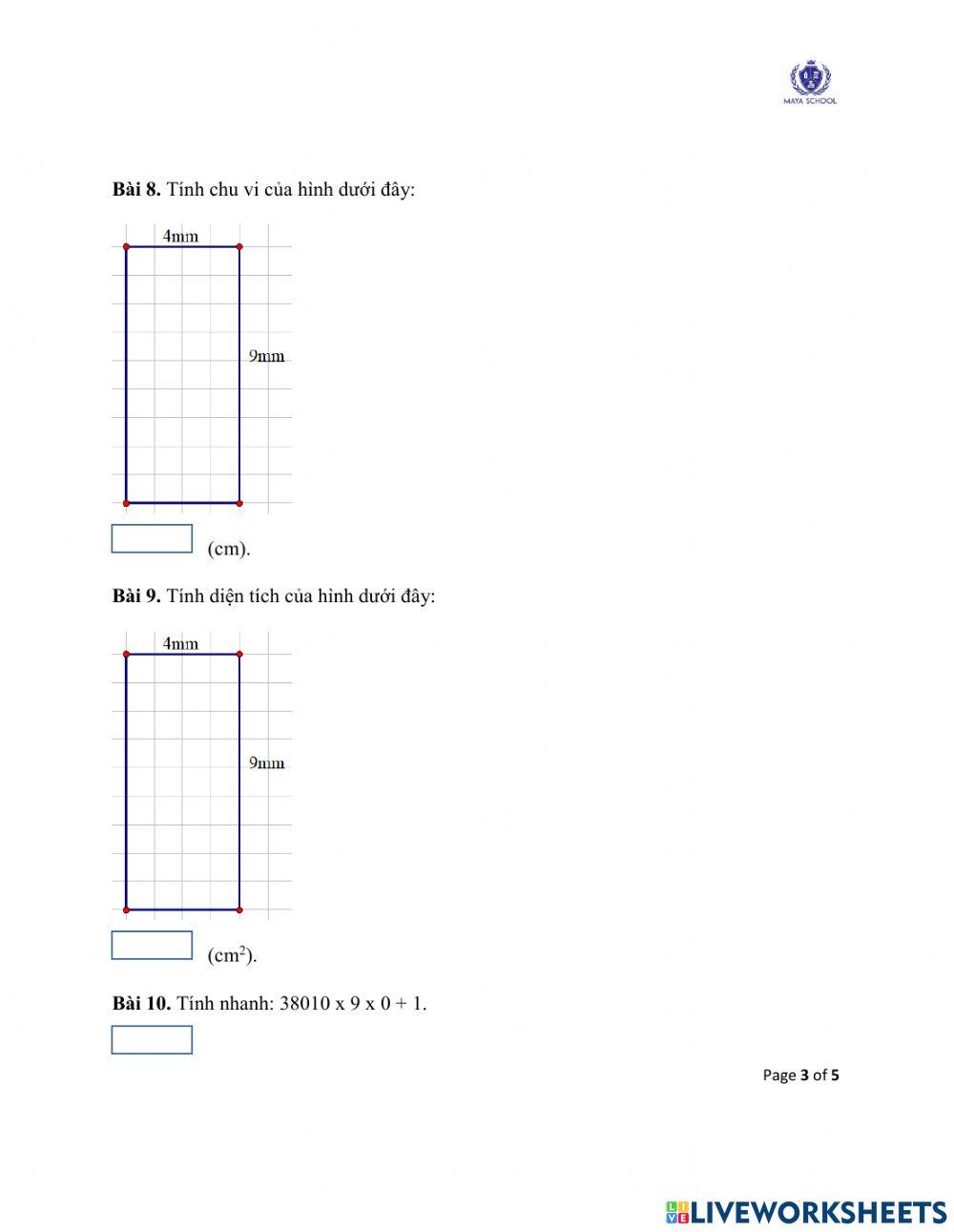 Toán 3 - 28.06.2021 - 02.07.2021 - Ôn tập cuối năm