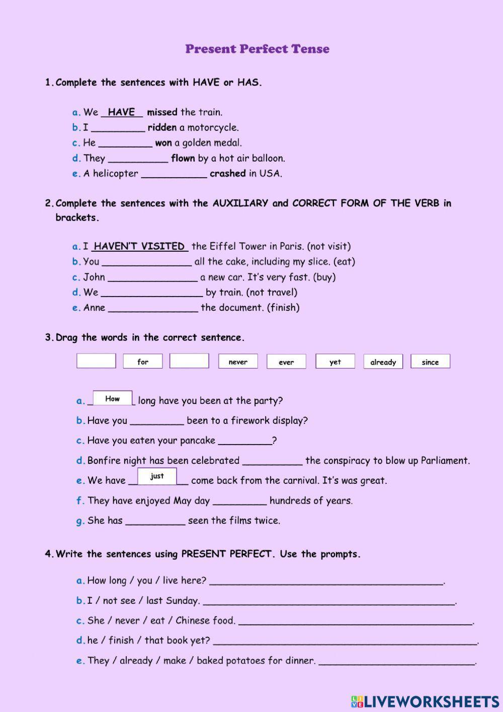 Present Perfect Tense