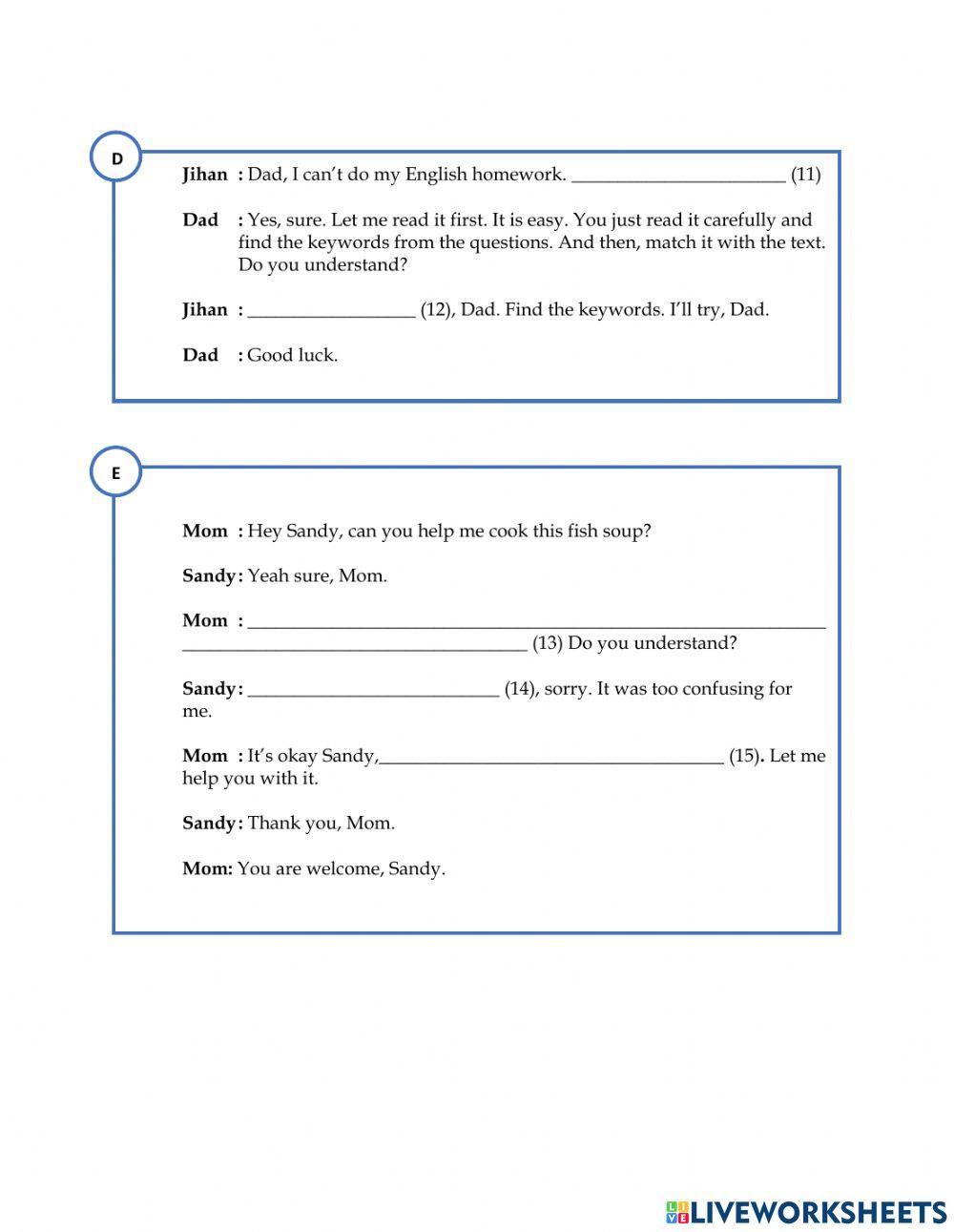 Unit 1 (At School) - Task 12