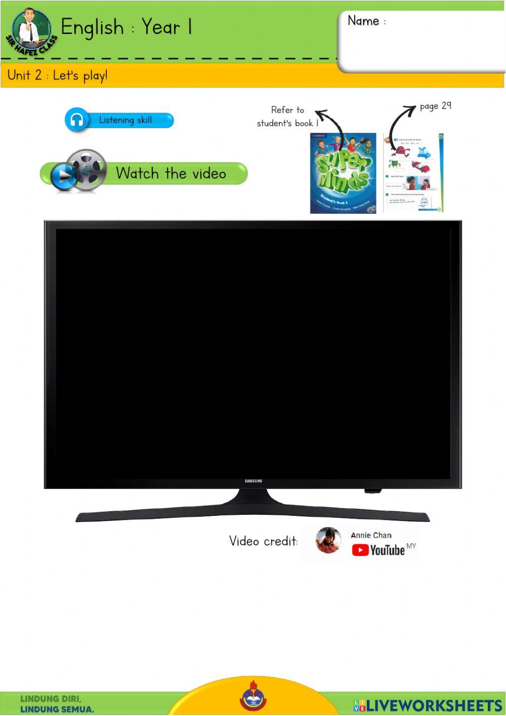 English Y1 - Let's play 7