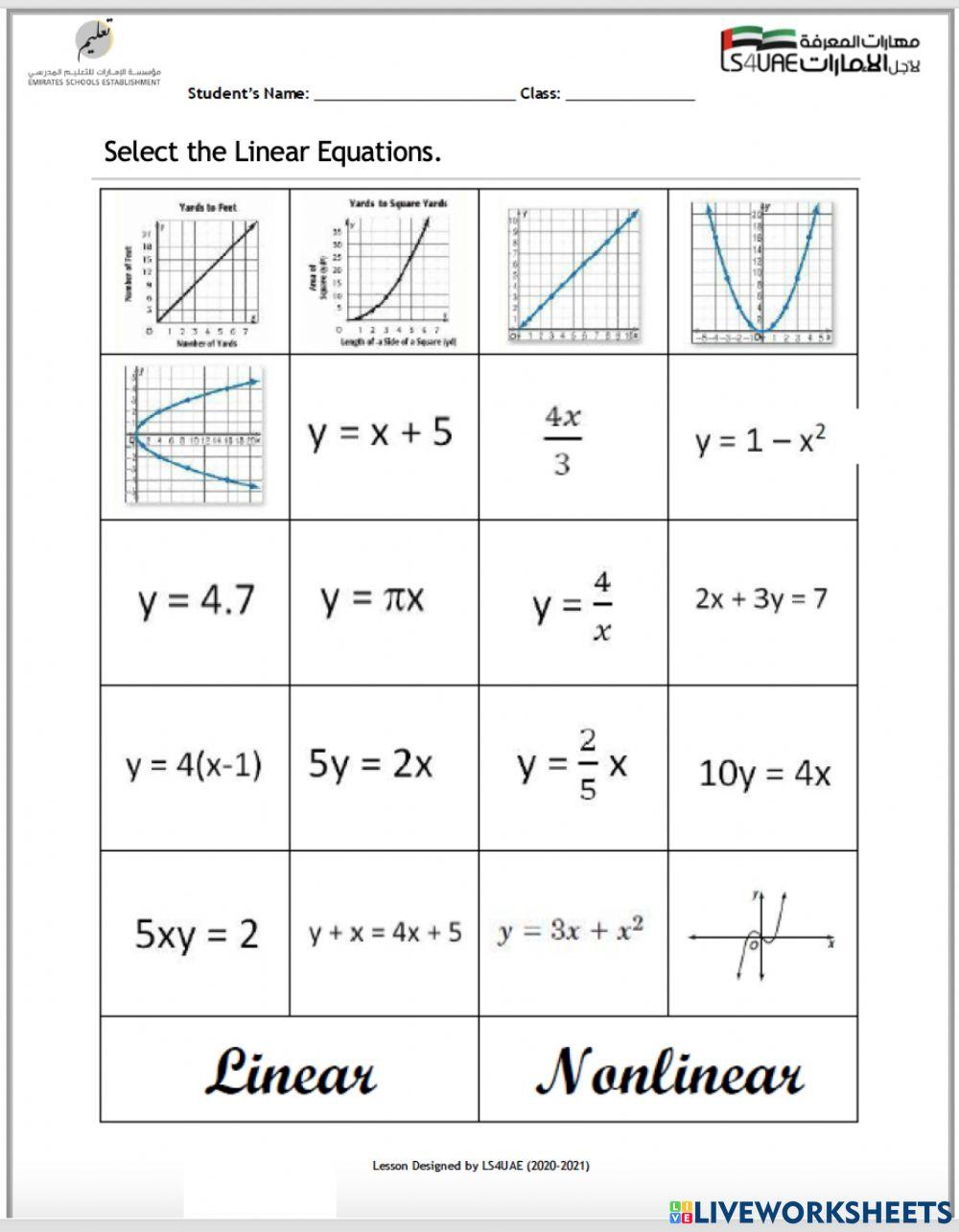 linear-and-non-linear-equations-worksheet-live-worksheets