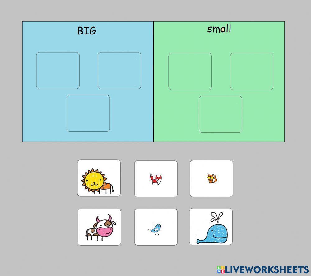 Big & small worksheet | Live Worksheets