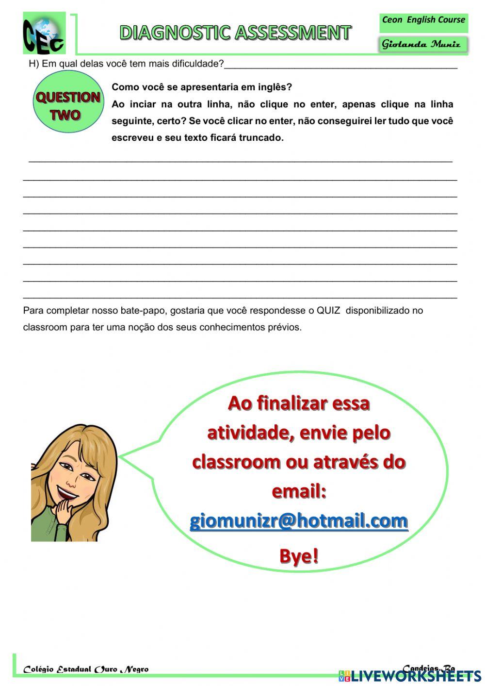 Giagnostic assessment