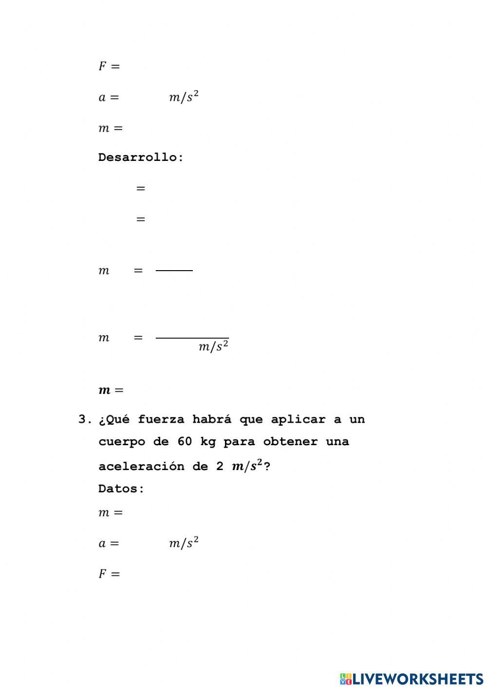 Ejercicios: Segunda ley de Newton