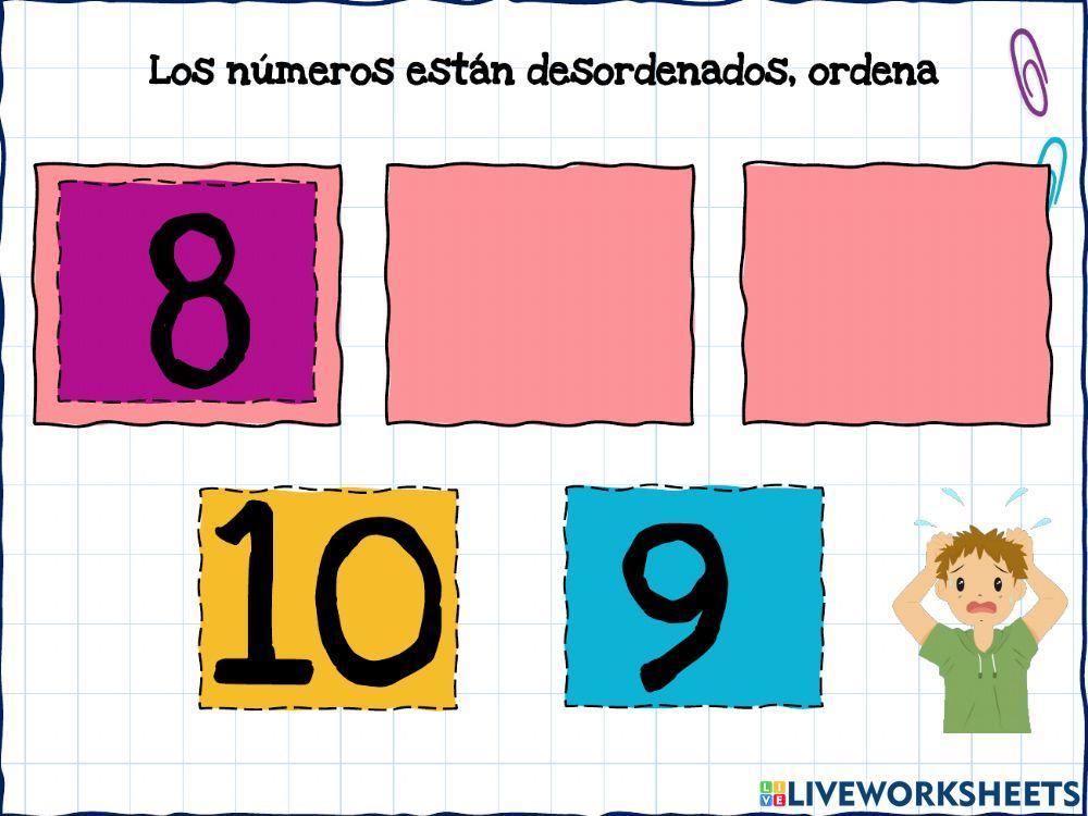 Ordena los números 1 al 10