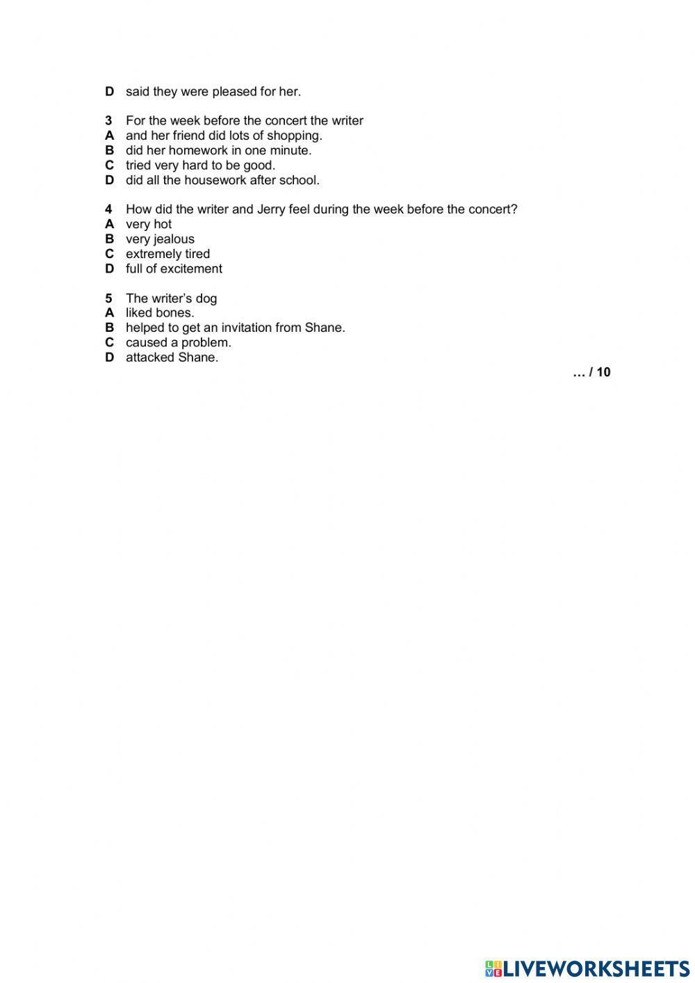 Mid Term 5th Adolescents laser b1+ reading comp