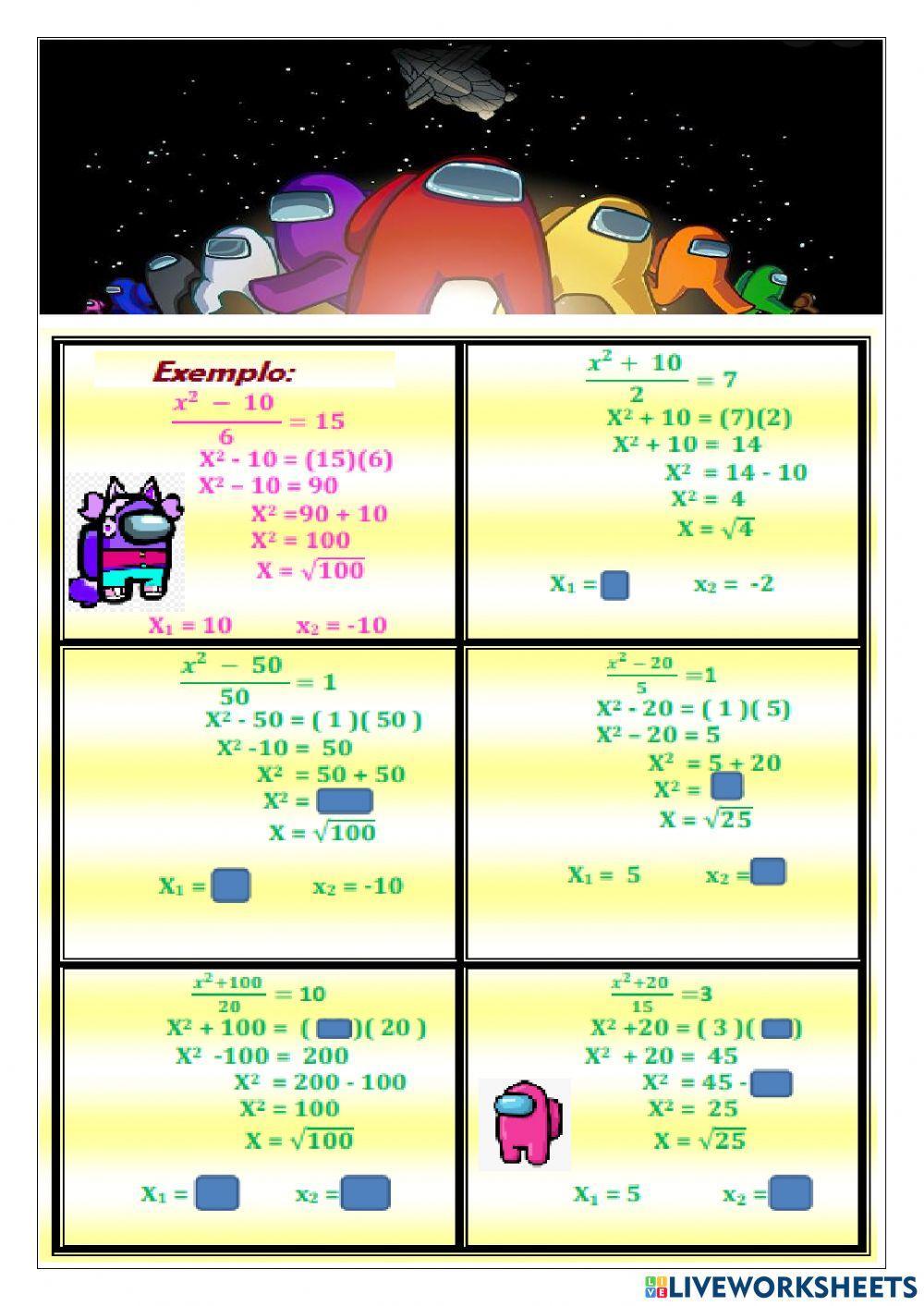 Equação do 2º grau incompleta