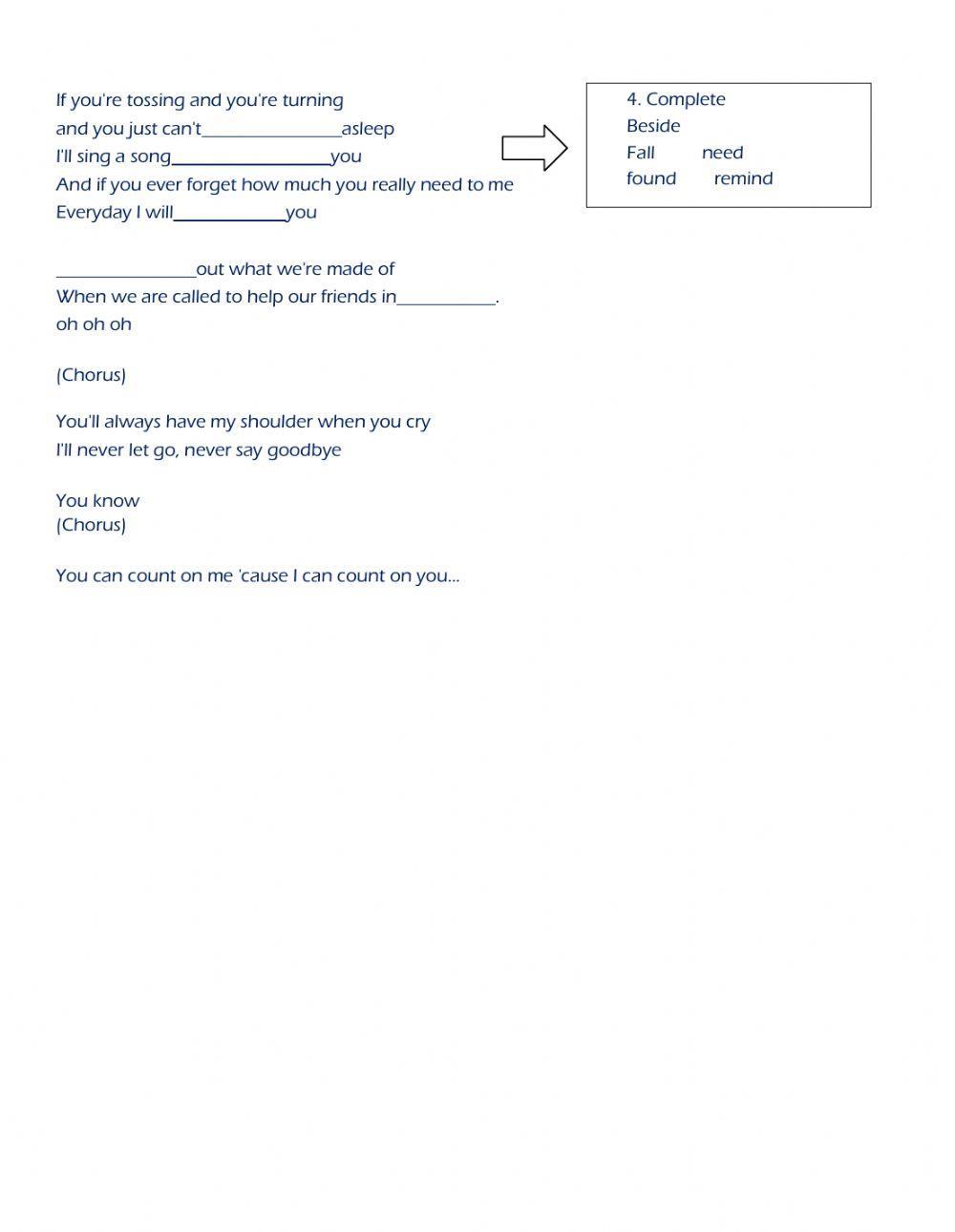 FIRST CONDITIONAL song 2 