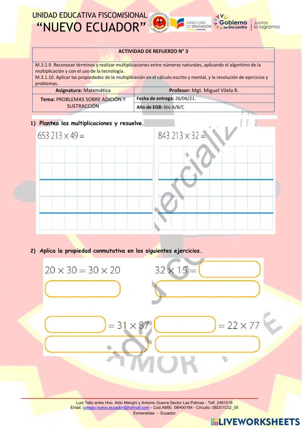 Multiplicacion de naturales