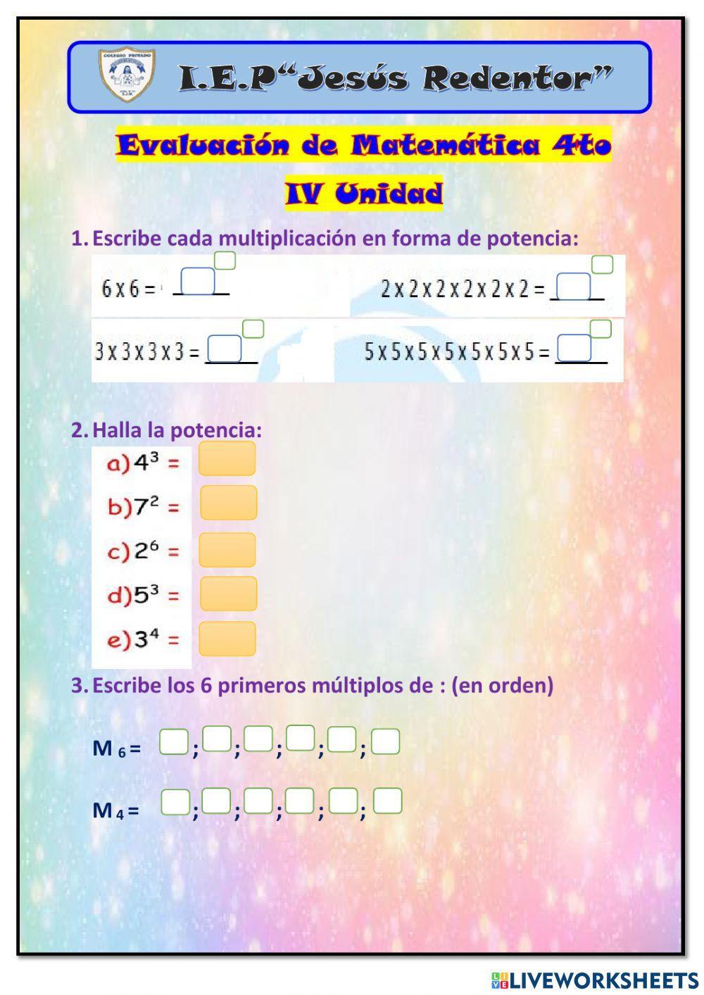 Potenciación y operaciones combinadas