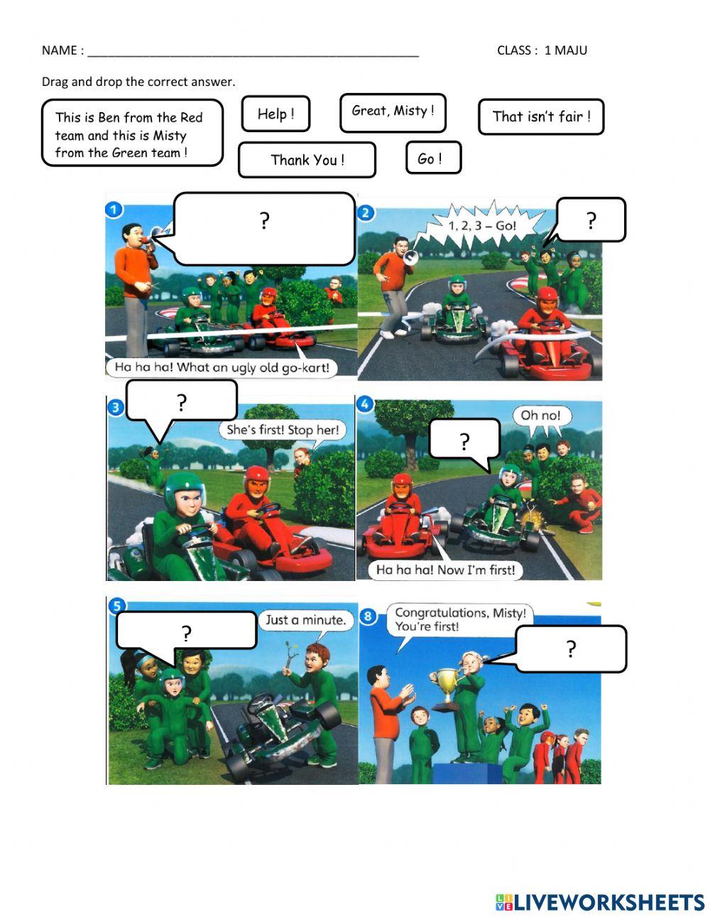 Unit 2: Let's Play ( The go-kart race)