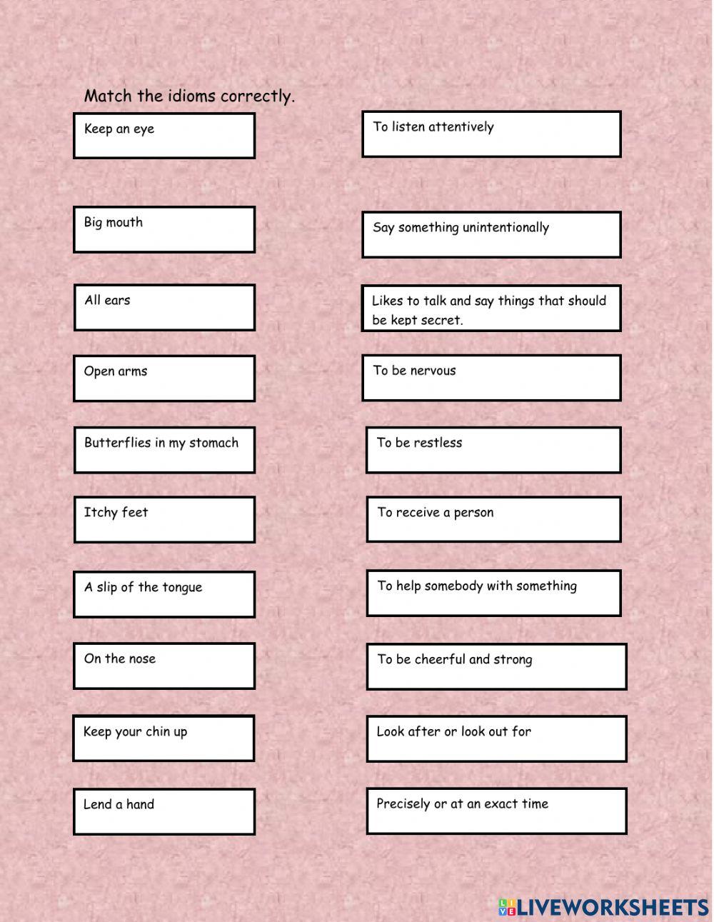 HERE IS THE NOSE(IDIOM MATCHING)
