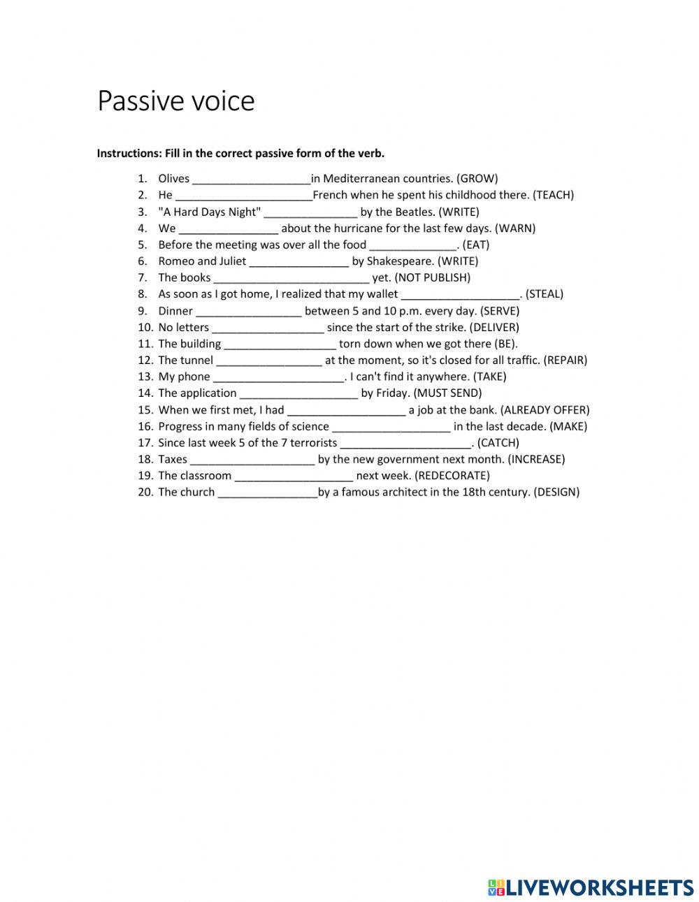 Cursos de español online: Verbs in Passive Voice