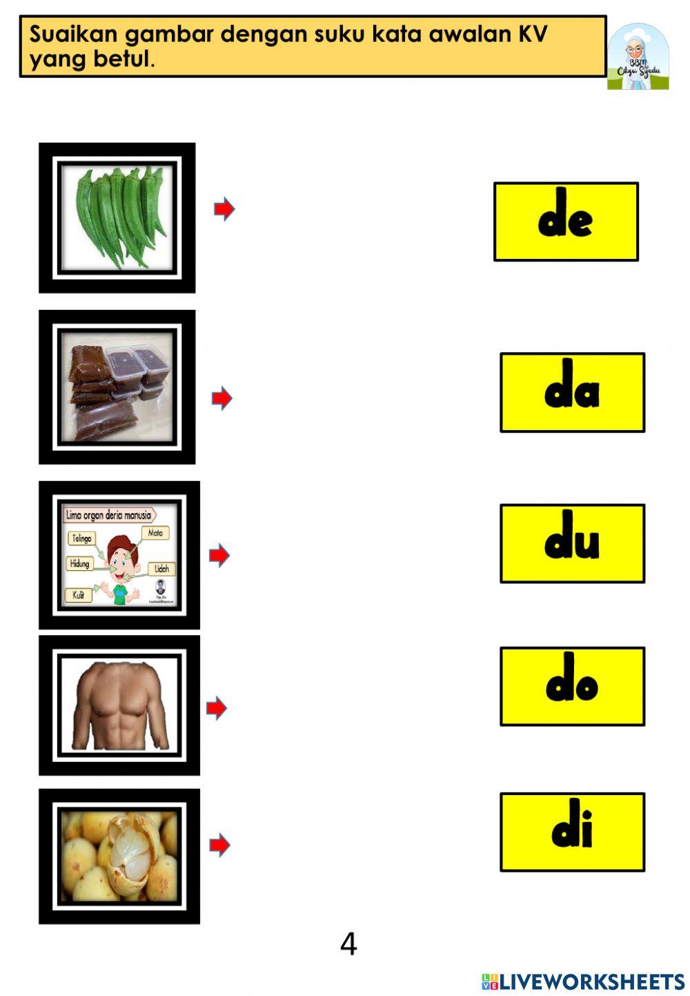 Buku latihan suku kata kv 1