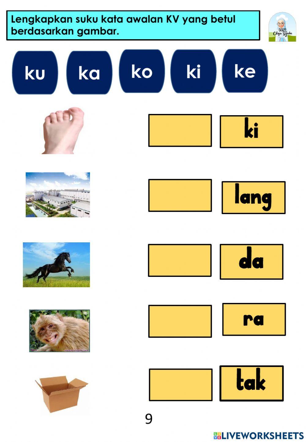 Buku latihan suku kata kv 1