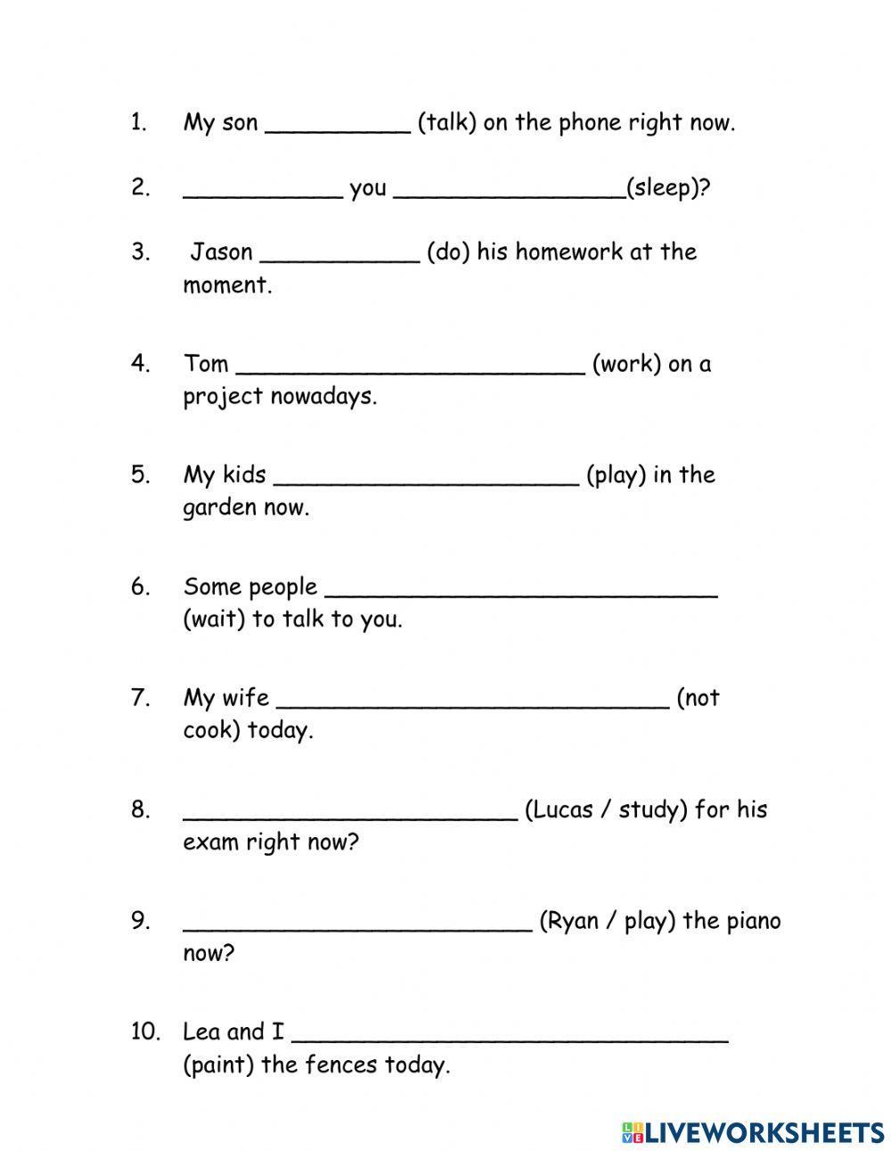 Present continuous tense