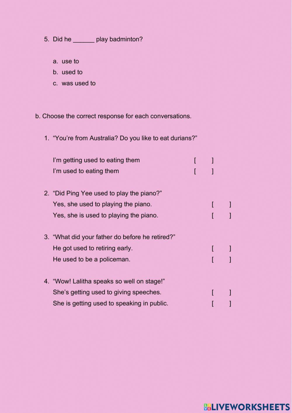 Lesson 8 - used to-get used to