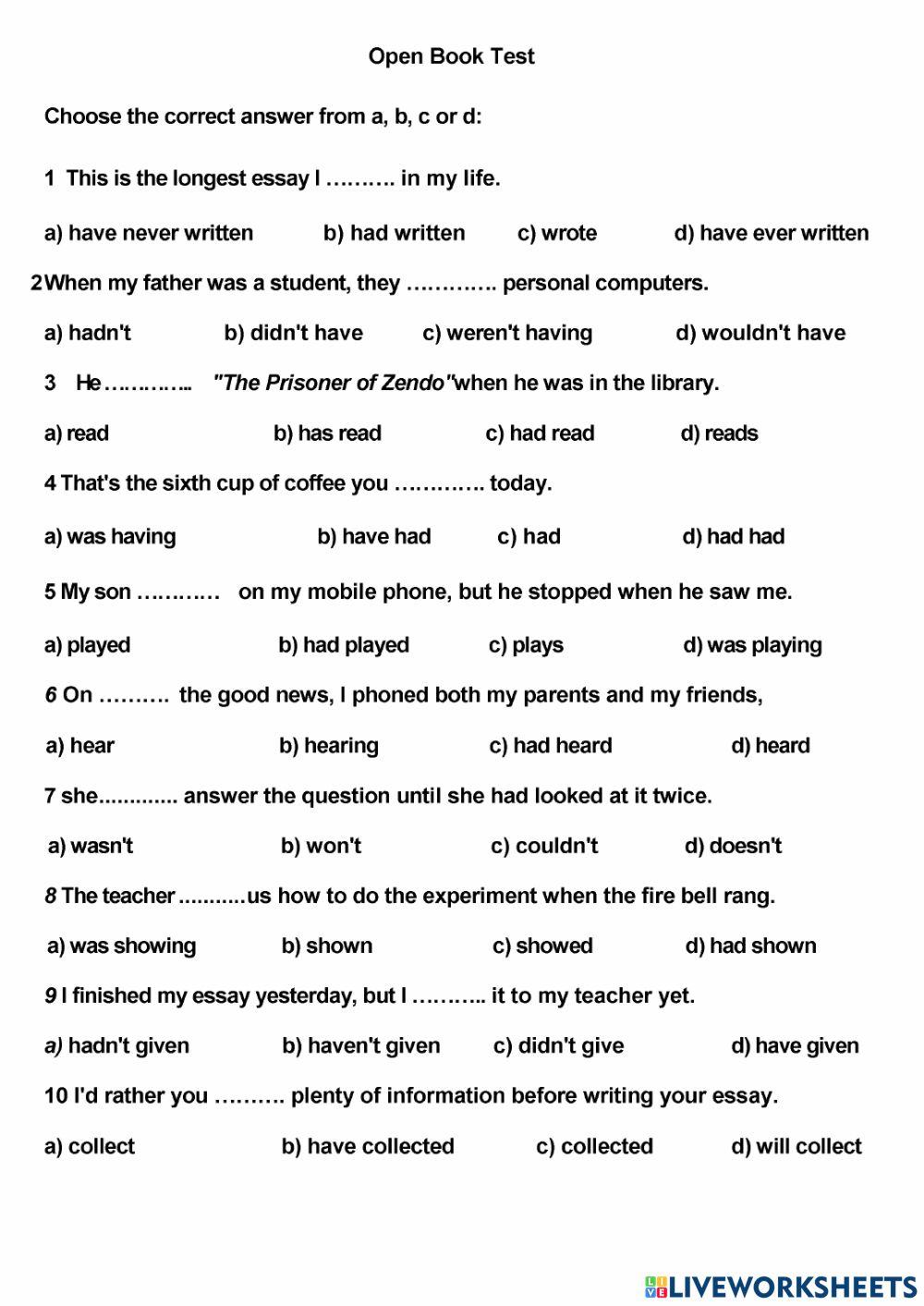 Open Book Test Worksheet Live Worksheets open-book-test-worksheet-live-worksheets