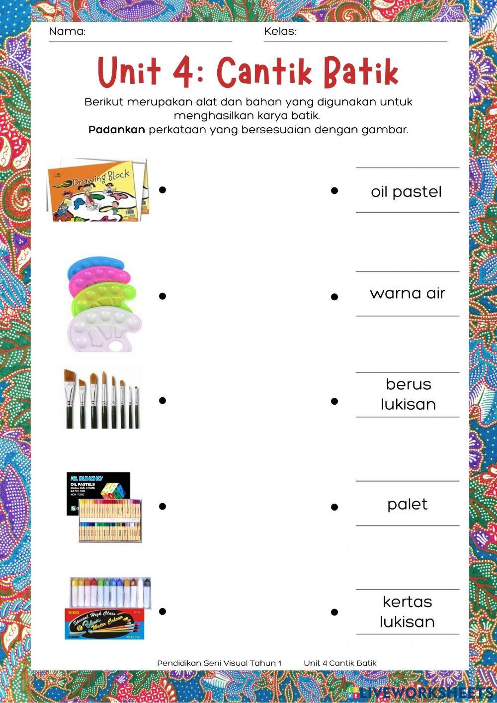 Cantik Batik Minggu 1 - Pendidikan Seni Visual Tahun 1