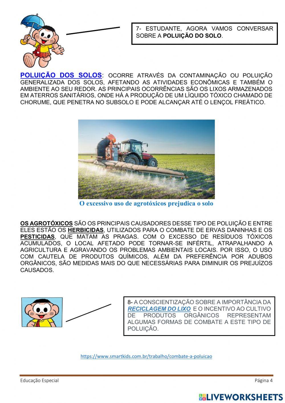 Poluição: Ar, Água e  Solo