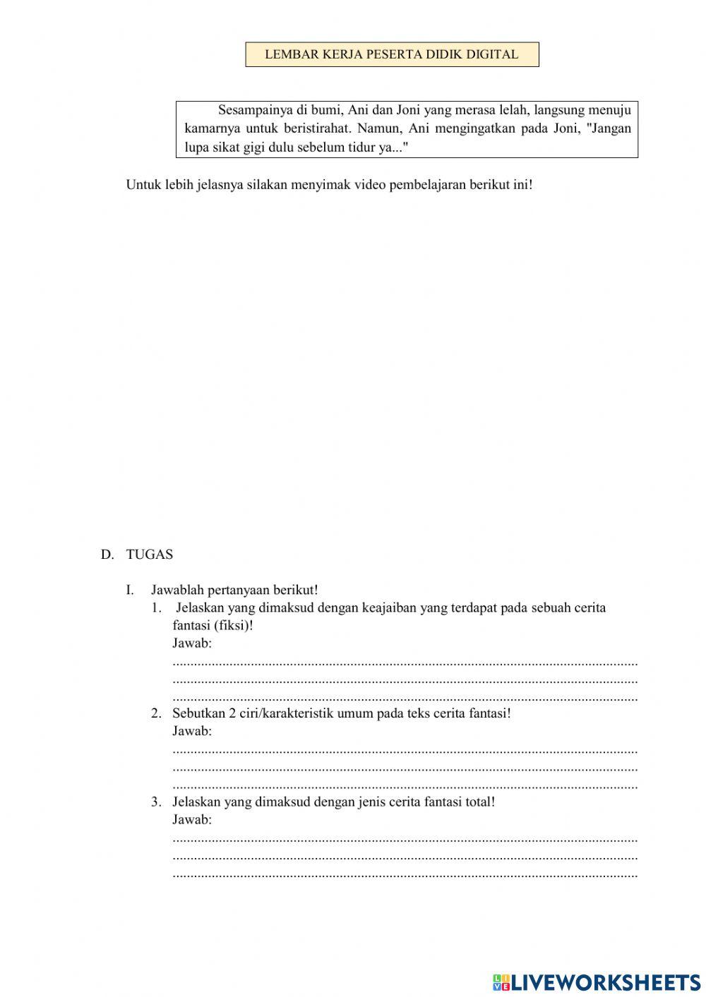 LKPD Teks Fantasi