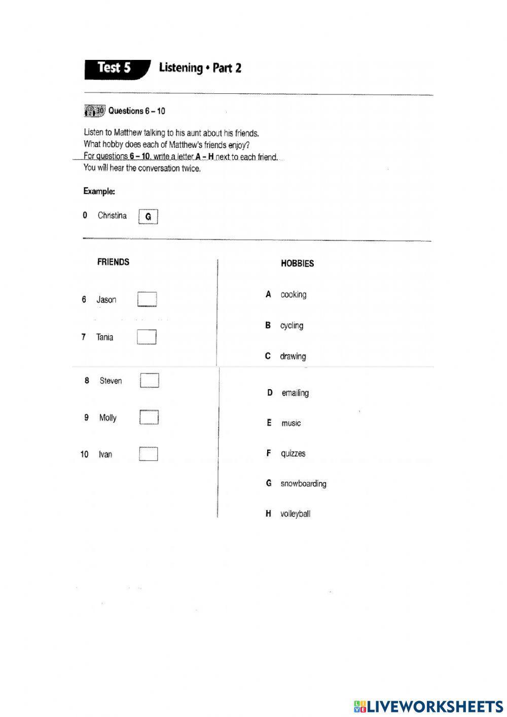 Ket listening test