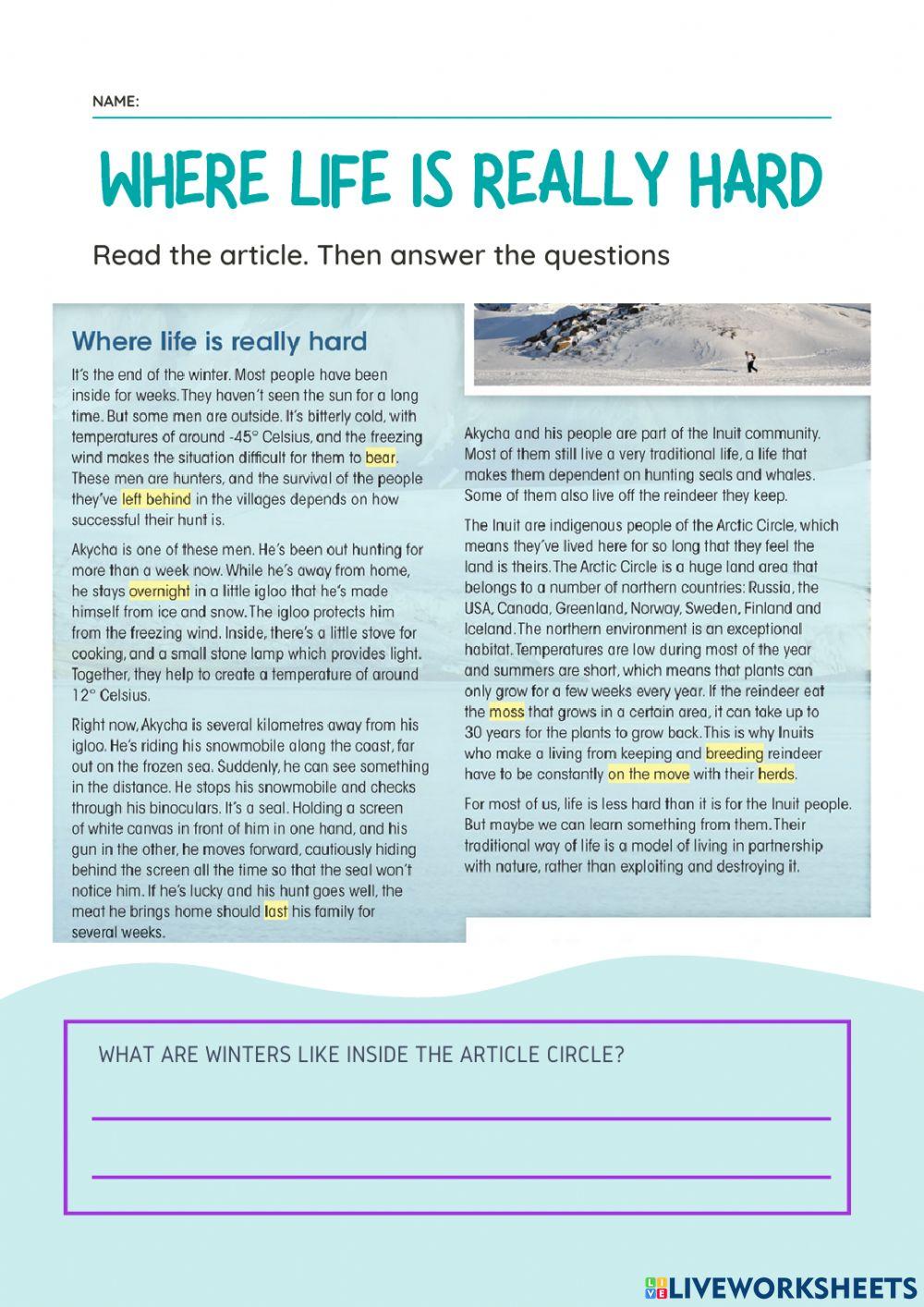 Where life is really hard