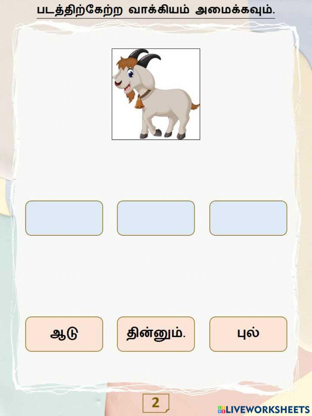 வாக்கியம் - பயிற்சி 2