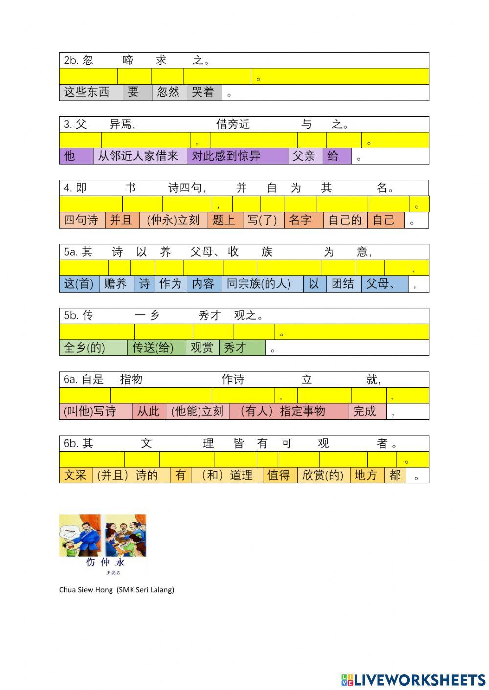 中三 6.2 伤仲永 第一段 词语解释 翻译