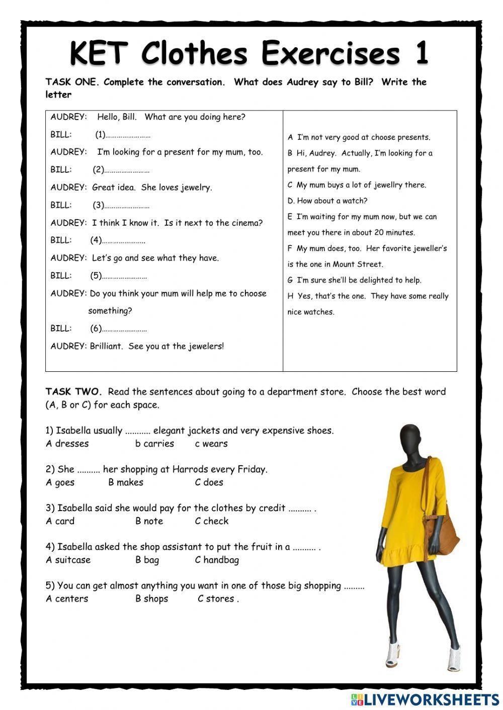 Clothes KET Exercises