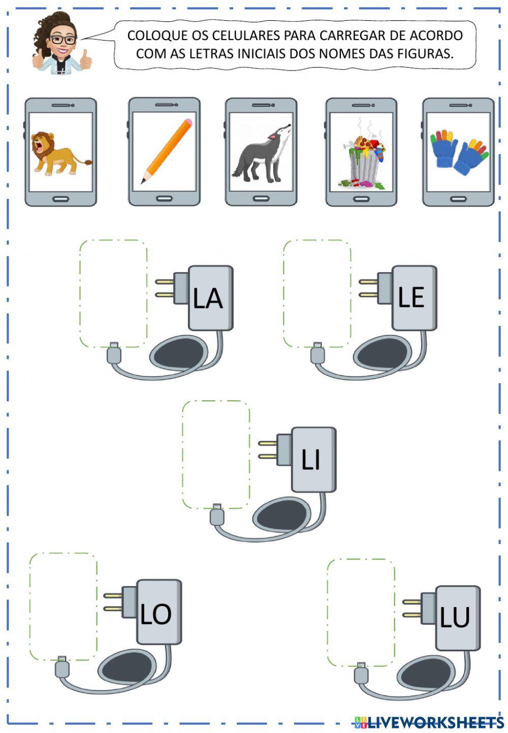 Carregando as sílabas - letra l
