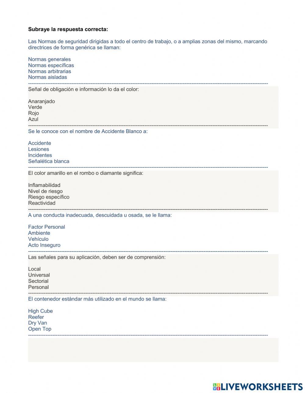 CAPITULO 2 - 3 online exercise for | Live Worksheets